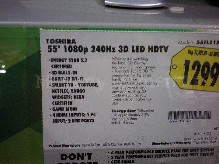 Toshiba Passive 3D TL515 series : Mommy Moment