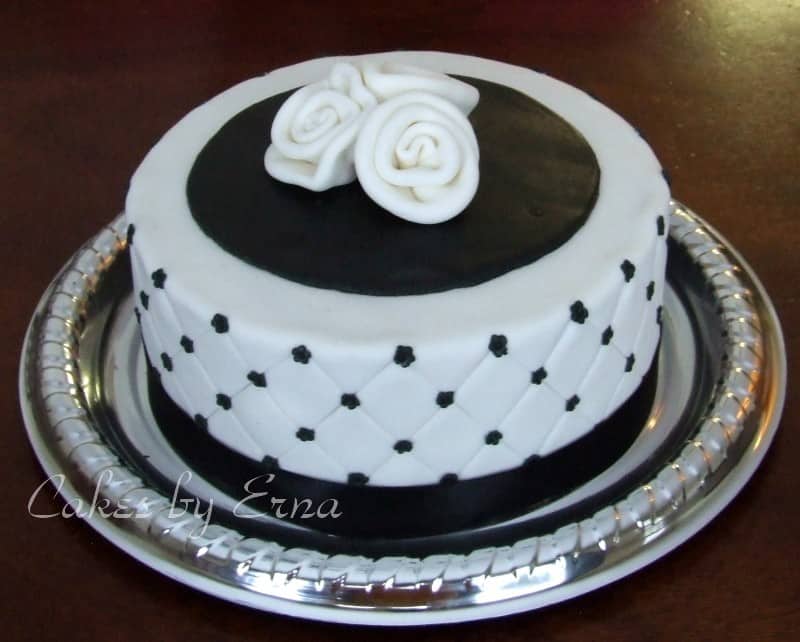 Elegant Black and White Cake