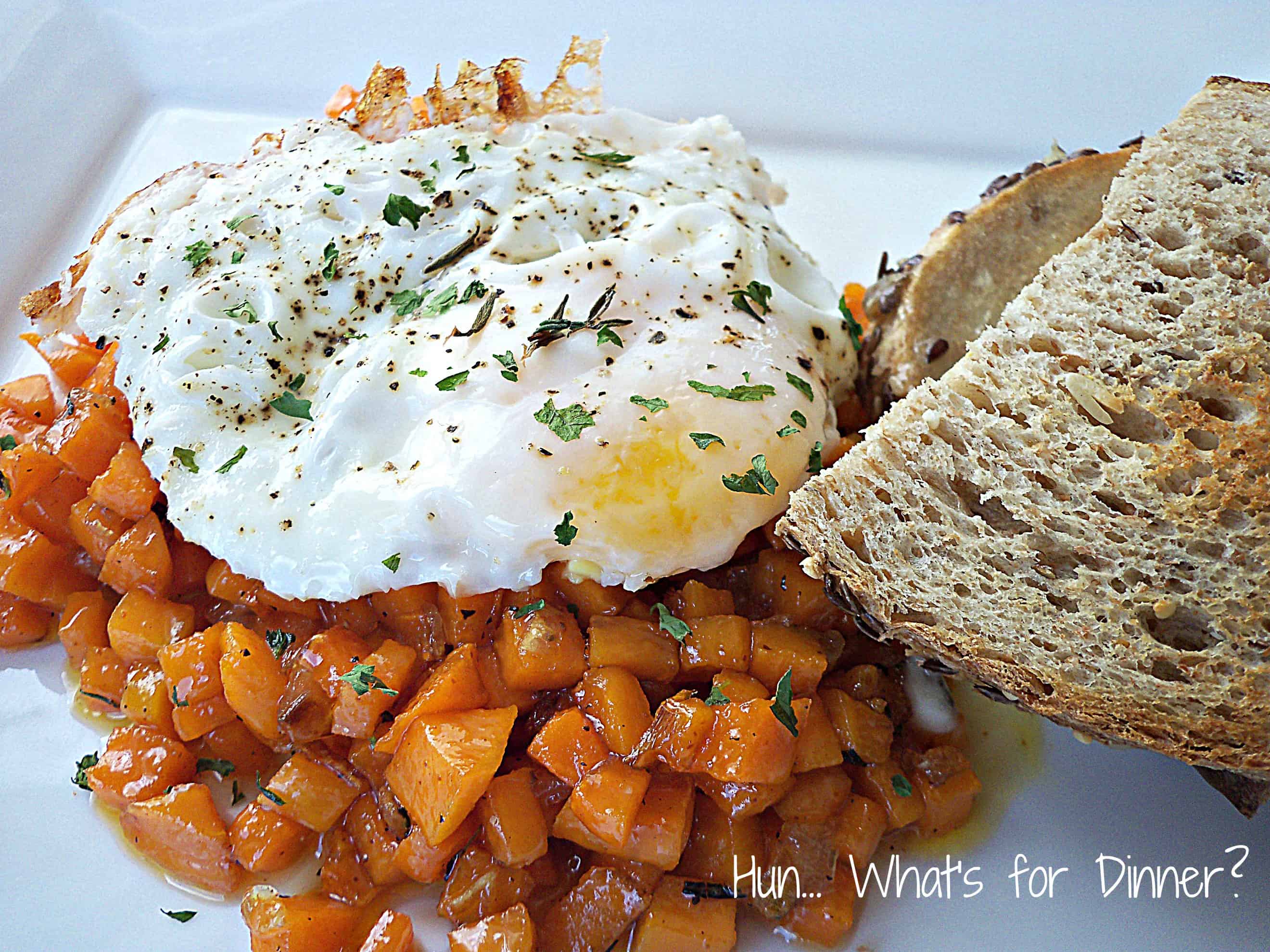Sweet Potato Hash with Fried Eggs