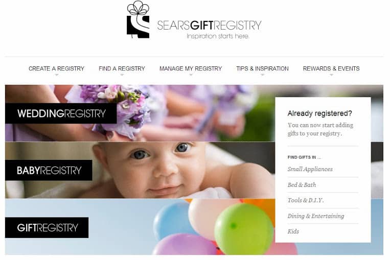 Sears baby registry