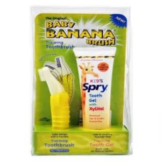 Spry Baby Banana Brush with Strawberry-Banana Toothgel #Giveaway