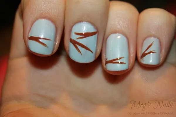 DIY Bird Nail Art branches