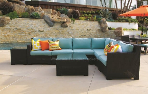Valencia L-Shaped Outdoor Wicker Sectional Sofa