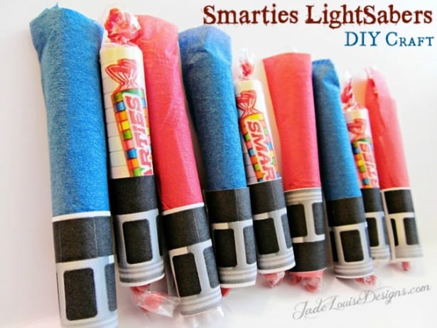 smarties light sabers DIY Craft