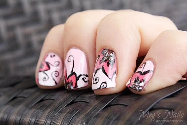 Ombre Flower Nails