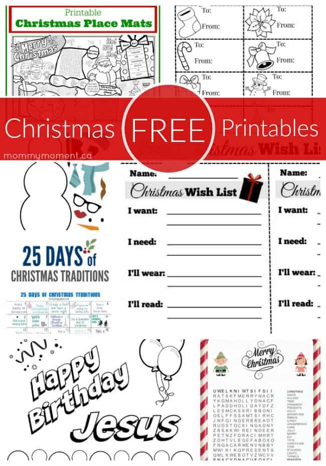 Free Christmas printables