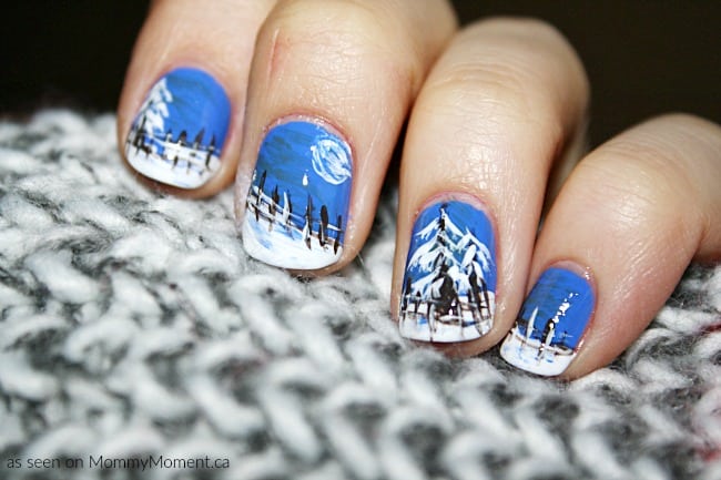 Winter Evening Nail Art Design