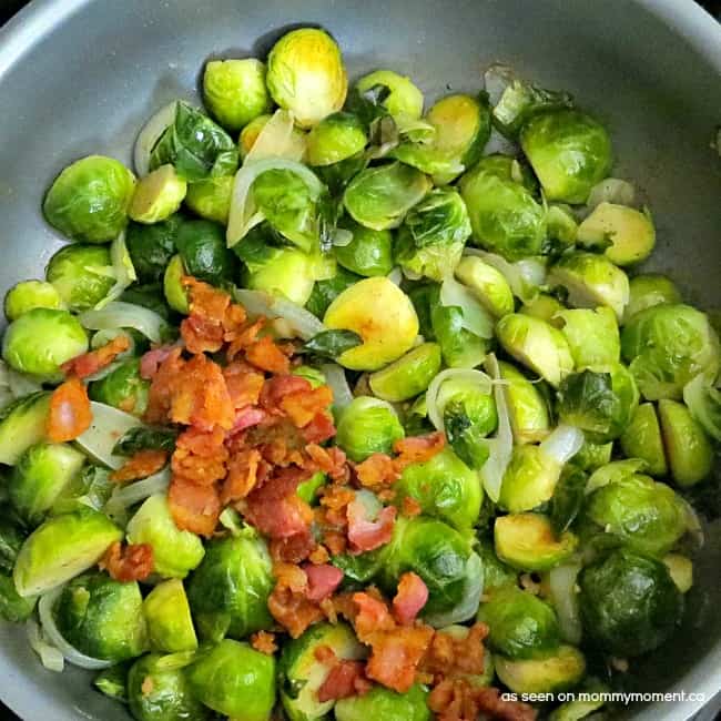 Process 3 - onion bacon sprouts