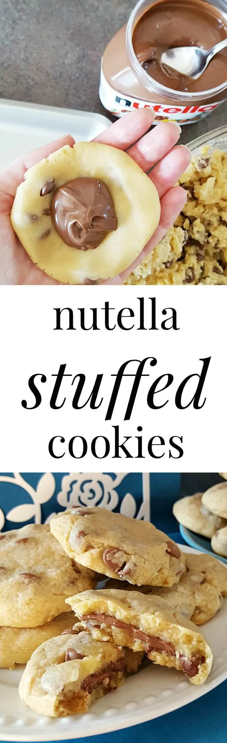 Rich and creamy Nutella meets up with a soft chocolate chip cookie to bring an explosion of chocolatey goodness in your mouth! These Nutella stuffed cookies are completely irresistible.