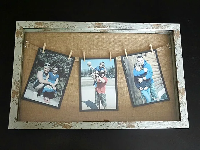 DIY Fathers Day photo frame display