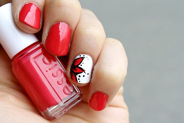 Red and White Summer Nail Art