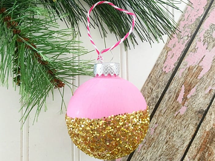 DIY Pink and Gold Christmas Ornament