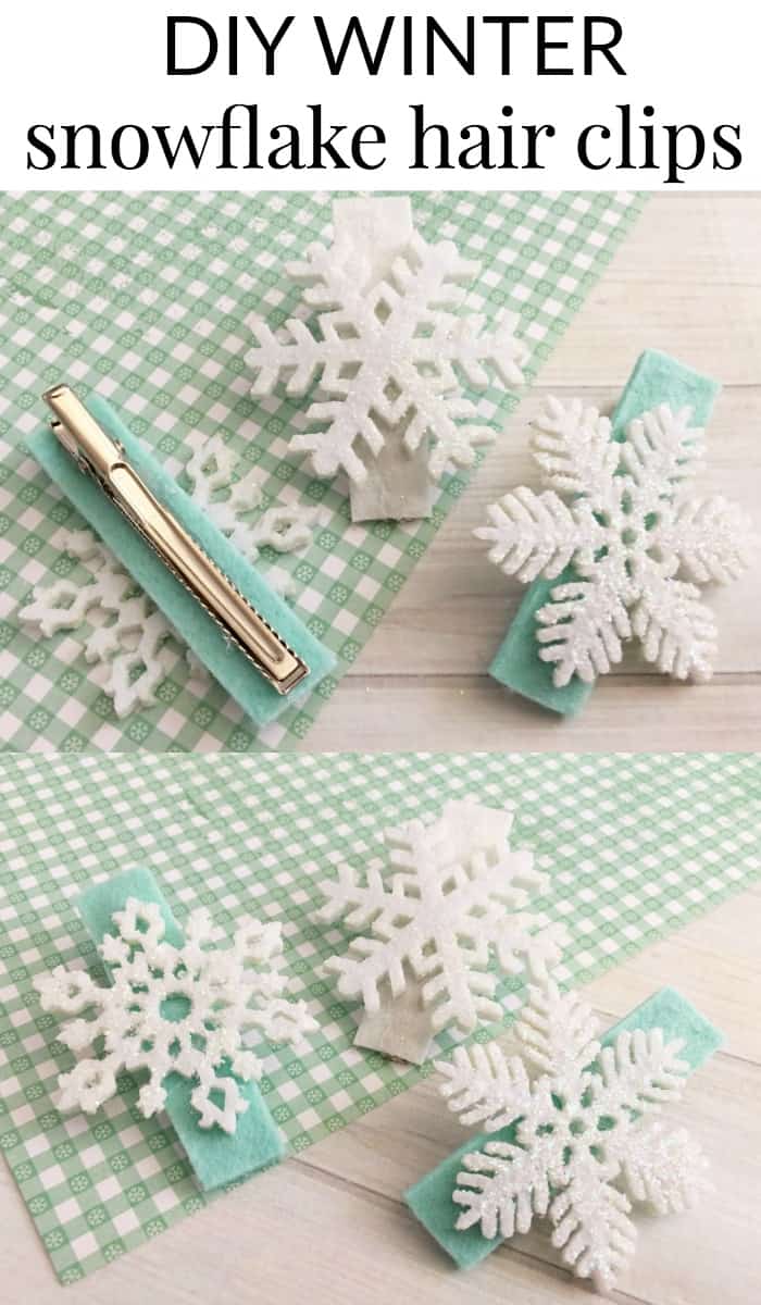 DIY Winter Snowflake Hair Clips