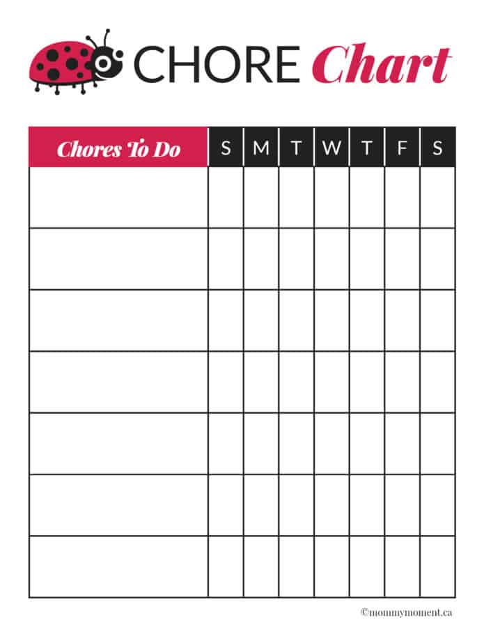 printable simple chore chart