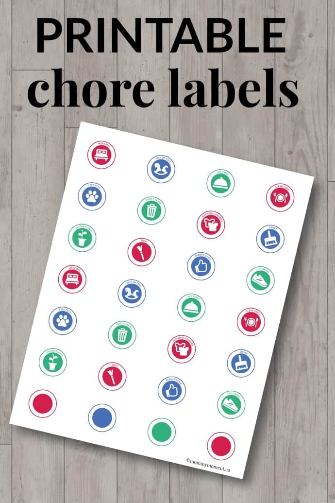 printable chore labels