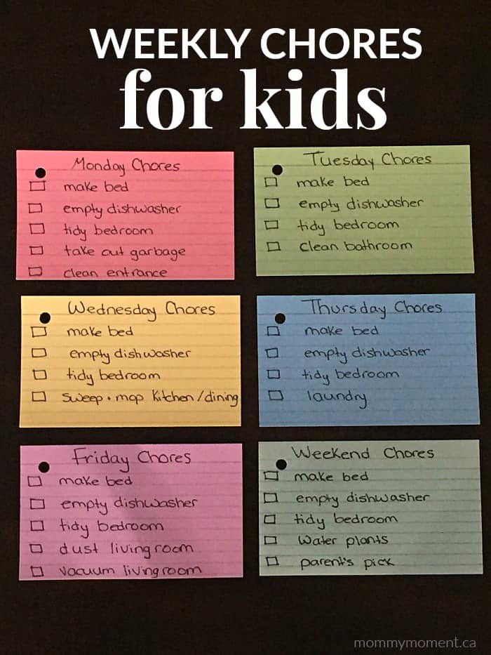 WEEKLY CHORES FOR KIDS | Mommy Moment