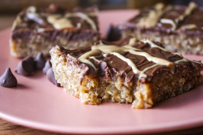 Chewy Oatmeal Chocolate Peanut Butter Bars