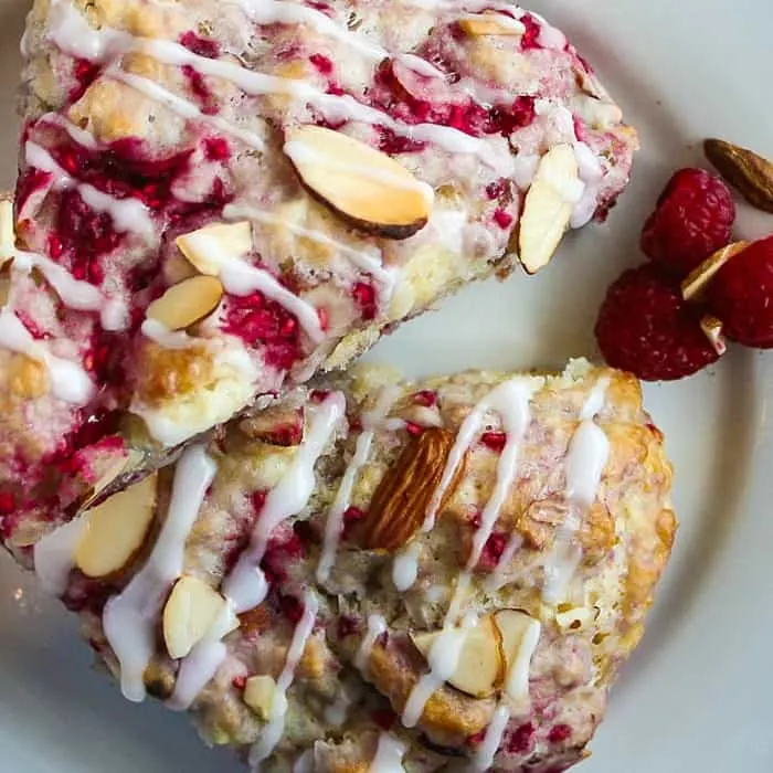 raspberry almond scones