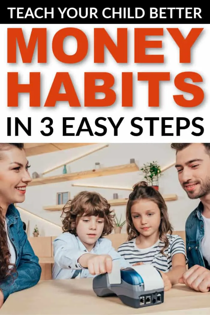 parents with 2 children looking at calculator