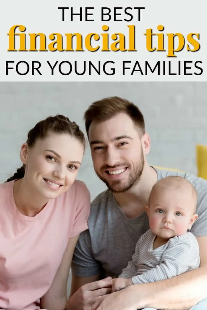 Young parents with child smiling